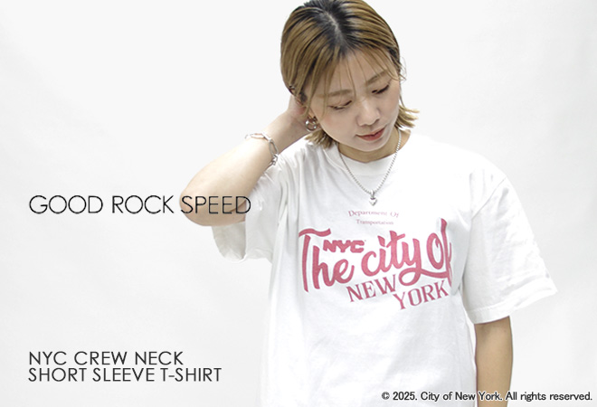 【GOOD ROCK SPEED】City of NYロゴT ホワイト GOOD ROCK SPEED/グッドロックスピード NYC ロゴT（Tシャツ