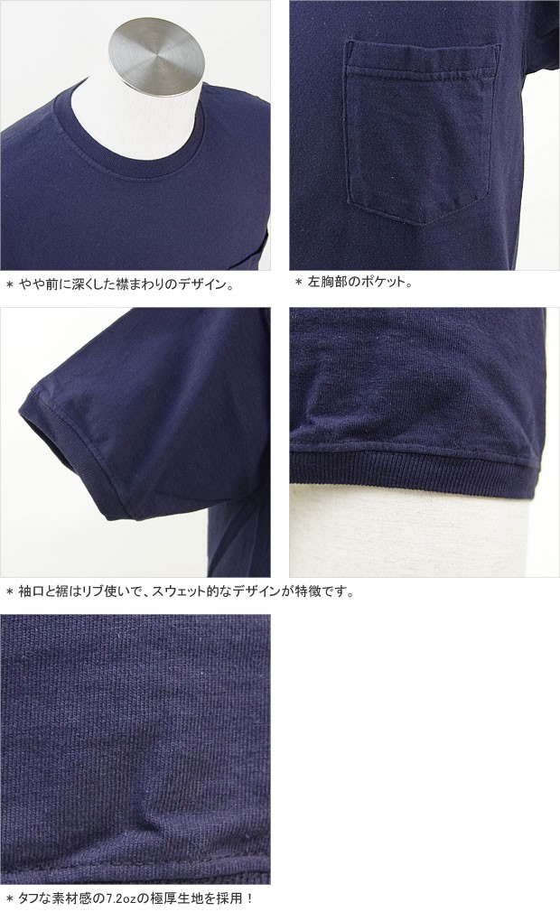 グッドウェア/GOODWEAR クルーネック半袖ポケットリブTシャツ ポケットTシャツ ポケT NGT9801P レディース メンズ[1点のみメール便可能] Goodwear グッドウェア/GOODWEAR クルーネック半袖ポケットリブT