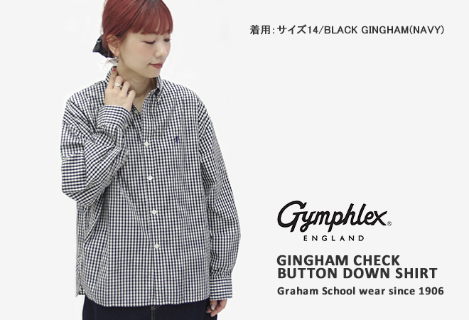 GYMPHLEX（ジムフレックス） 2026AW ギンガムチェックボタンダウン長袖