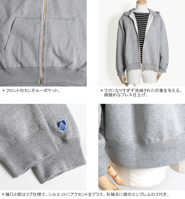 新品未使用！オーシバル　パーカー　ダブルジップアップ　ORCIVAL ORCIVAL（オーシバル） オーシバル/オーチバル/ORCIVAL コットン裏毛