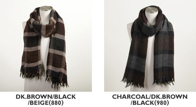 SOIL boiled  wool check stole未使用品 クーポンで20%OFF]ソイル/SOIL 大判 チェック柄 ボイルド ウール