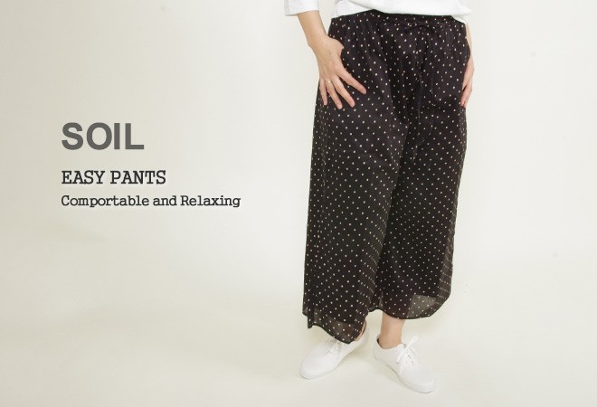 最先端 21ss ソイル Soil イージーパンツ コットン ドット モノトーン ワイドパンツ ガウチョ スカンツ Easy Pants Nsl レディース 国産 Www Aproniaperu Com