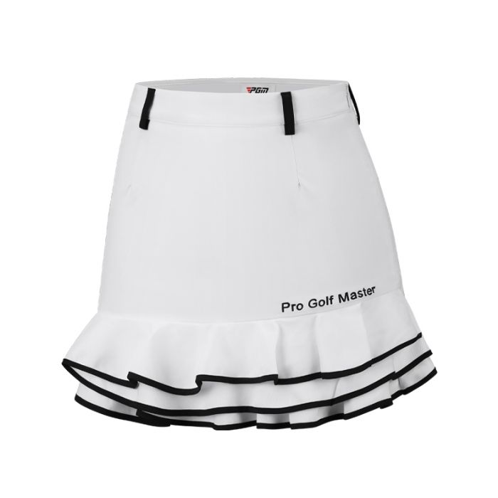 新品❤️ホワイト スリット入り ゴルフスカート レディースゴルフマーメイドスカート ティアード 吸汗速乾 ミニ