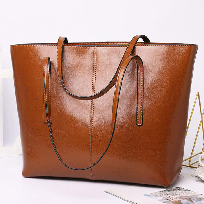 本革 (第二層)牛革 レディーストートバッグ ショルダーバッグ 面接 き  