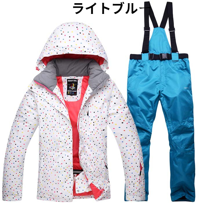 【sunusunu】スキーウェア ジャケットとパンツセット スキーウェア レディース 上下セット 暖かめなジャケット+パンツ