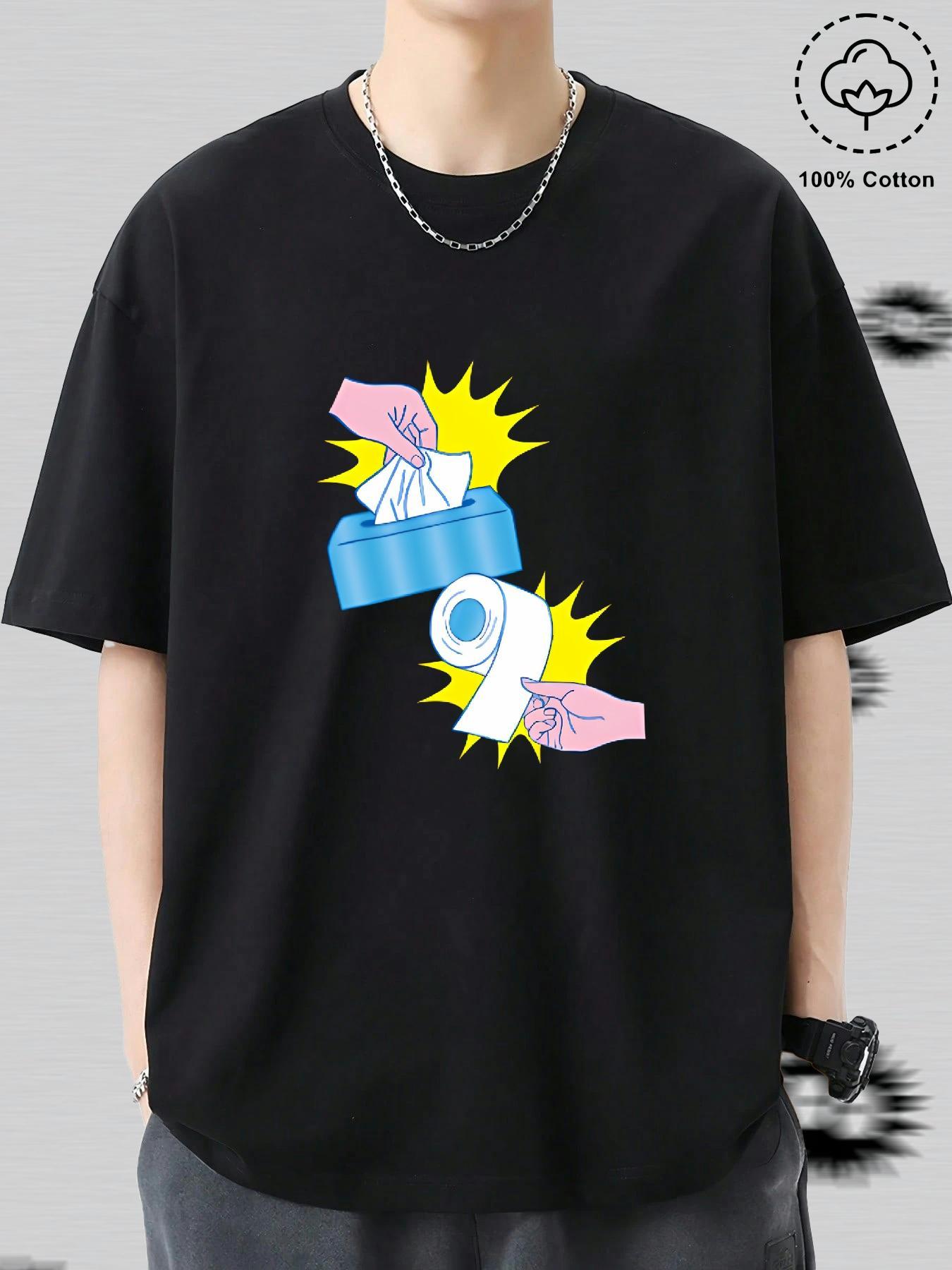 メンズ 面白いアニメグラフィック Tシャツ 日本マンガプリント