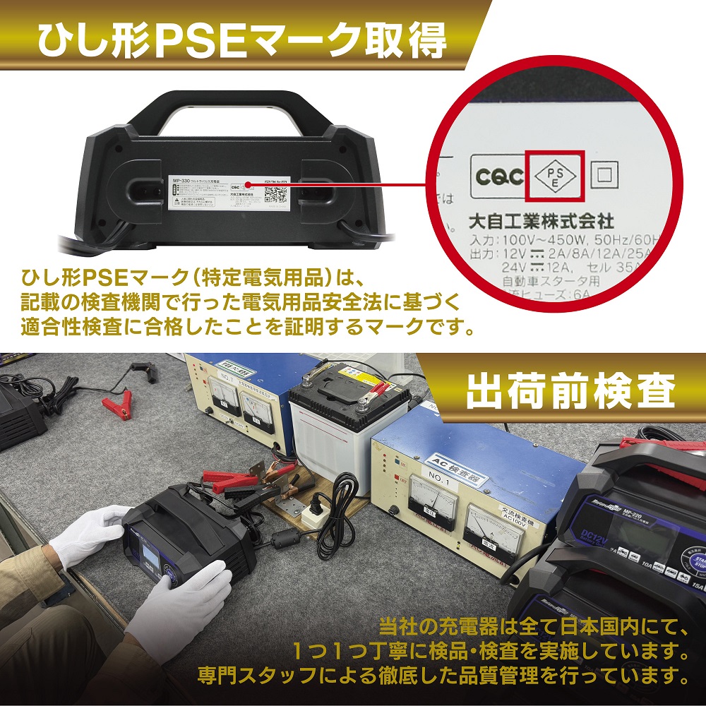 大自工業 ウルトラパルス充電器 MP-330 バッテリー充電器 メルテック