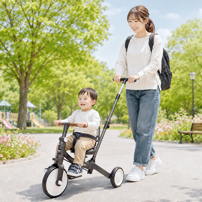 G-RIDER 三輪車 手押し棒付き 1歳 2歳 子供 バランスバイク おしゃれ