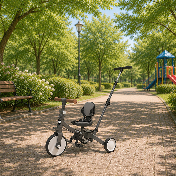 G-RIDER 三輪車 手押し棒付き 1歳 2歳 子供 バランスバイク おしゃれ