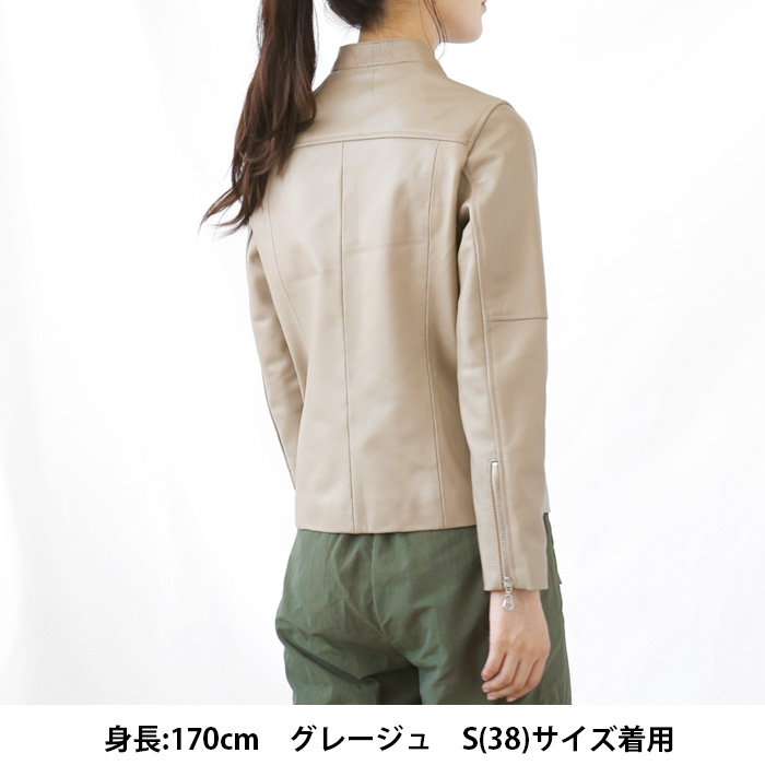 レザージャケット シングル  ライダース レディース 革ジャン 本革 ラムレザー L1067 |  | 25