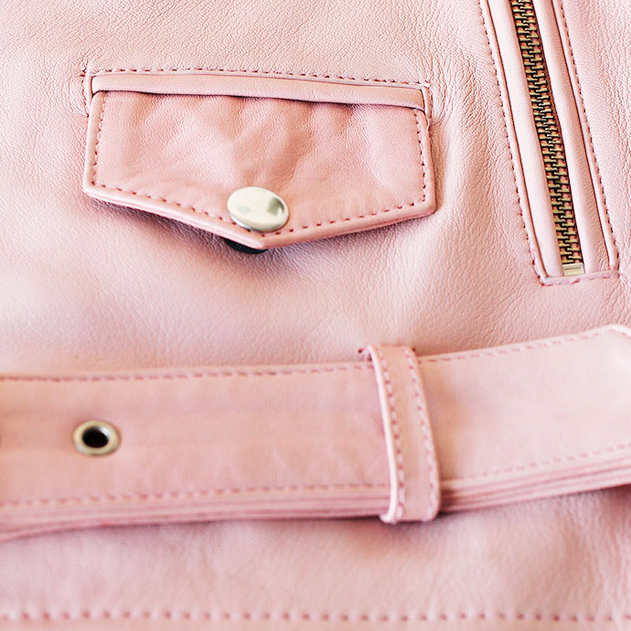 本革 コンパクト ダブルライダース レディース Mサイズ ライトピンク アウトレット 訳あり 返品交換不可 OL21 |  | 02