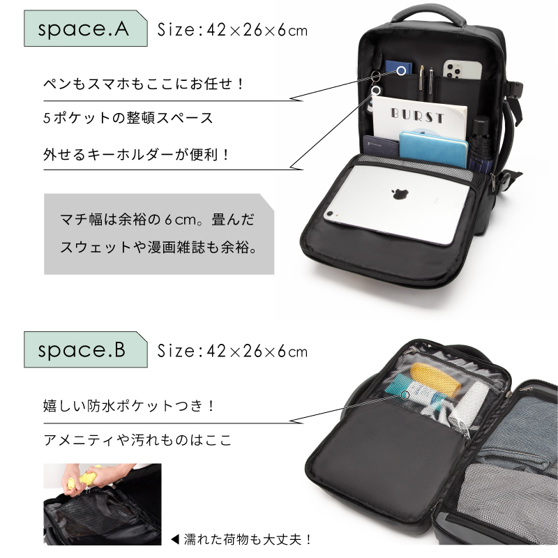 ビジネスリュック 2WAY 28L 大容量 A4 15.6インチPC対応 キャリーオン メンズ 撥水 出張 ビジネス パソコンリュック おしゃれ  50代 40代 30代 20代 198035