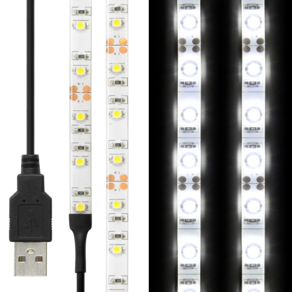 LED テープ ライト(送料無料)LEDテープライト 貼レルヤ USB（昼光色 6000K/電球色 ...