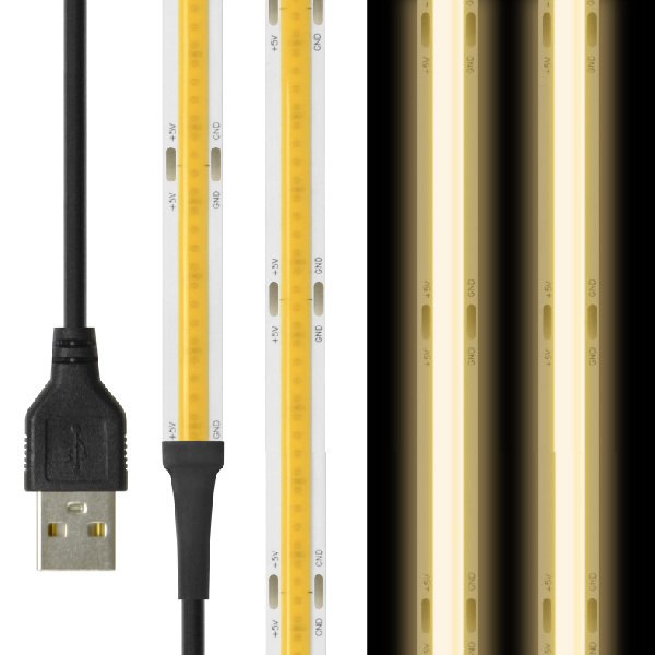LED テープ ライト  (送料無料)(一本線) 線状の貼レルヤ USB（昼光色 6000K/電球色...