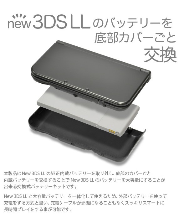 容量6,250mAh New 3DS LL用 大容量内蔵バッテリーPro（メタリックレッド＆パールホワイト）ニンテンドー 任天堂 Nintendo  :017845:JTTOnlineヤフーショップ - 通販 - Yahoo!ショッピング