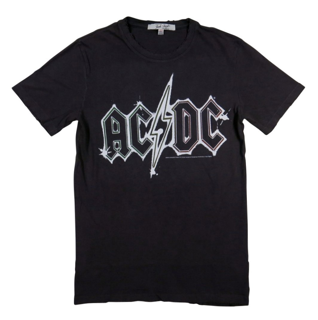 JUNK FOOD ジャンクフード AC/DC ビンテージ調 ダメージ加工 半袖 バンドTシャツ 1...