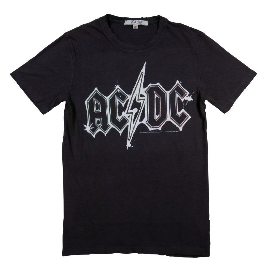 JUNK FOOD ジャンクフード AC/DC ビンテージ調 ダメージ加工 半袖 バンドTシャツ 12MS103XAC080｜jtwoshop｜02