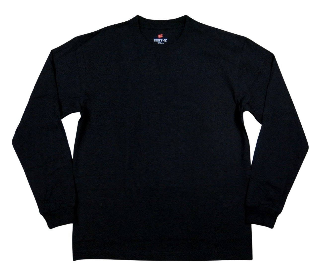 90s Hanes BEEFY 無地 ロンT ブラック フェード USA製 XL Hanes（ヘインズ） BEEFY Tee ビーフィー 長袖 無地 2枚組 クルー
