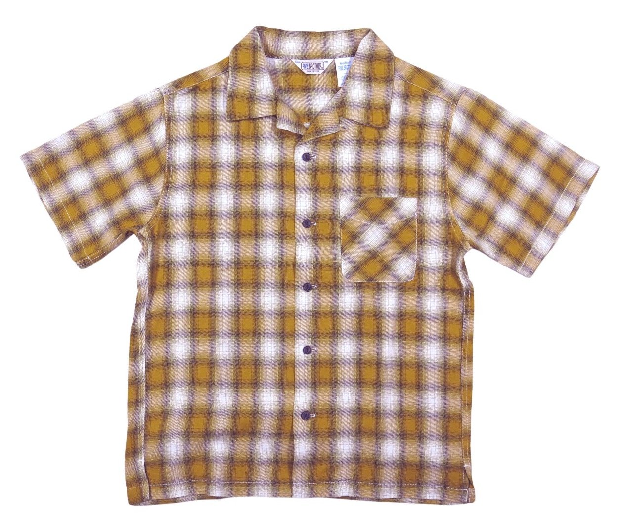 FIVE BROTHER 半袖 オンブレチェックシャツ FIVEBROTHER シャツ FIVE BROTHER /ファイブブラザー 別注