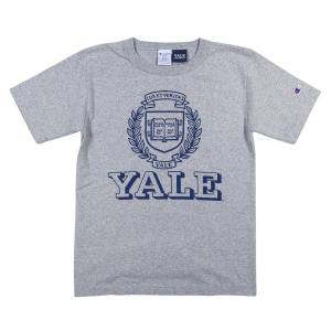 Champion × YALE コラボ USA製 カレッジプリント 半袖 Tシャツ C5-T303 ...