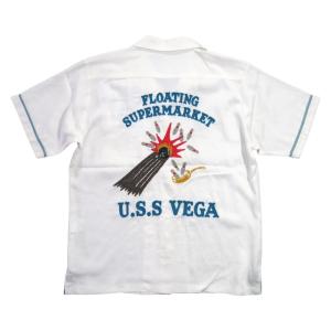 HOUSTON ヒューストン チェーン刺繍 テンセル素材 半袖 ボーリングシャツ 40932