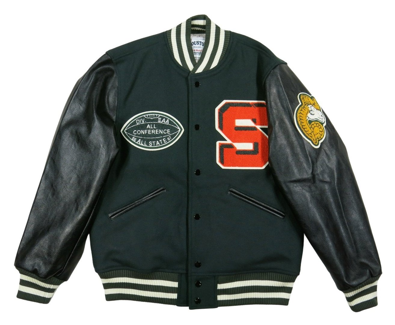 HOUSTON（ヒューストン） さがら刺繍 WILD CATS PUレザー × メルトン