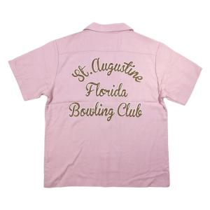 HOUSTON ヒューストン CLASSIC チェーン刺繍 テンセル素材 半袖 ボーリングシャツ 4...