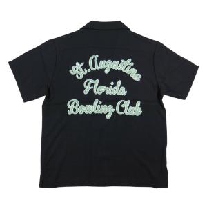 HOUSTON ヒューストン CLASSIC チェーン刺繍 テンセル素材 半袖 ボーリングシャツ 4...
