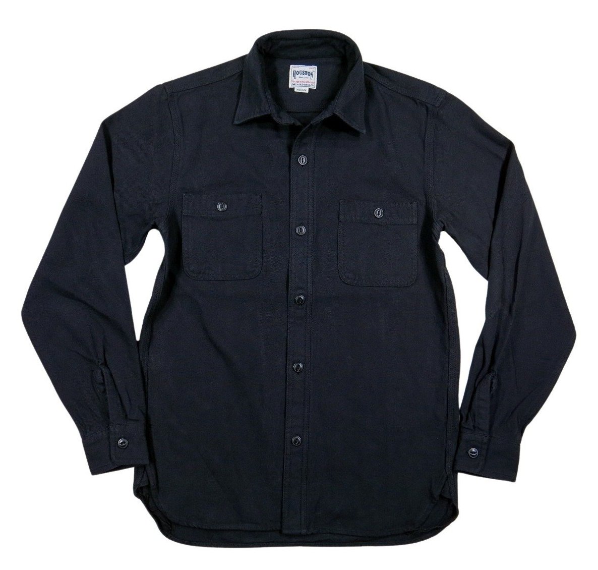 HOUSTON（ヒューストン） マチ付 長袖 無地 ビエラ ヘビーネルシャツ