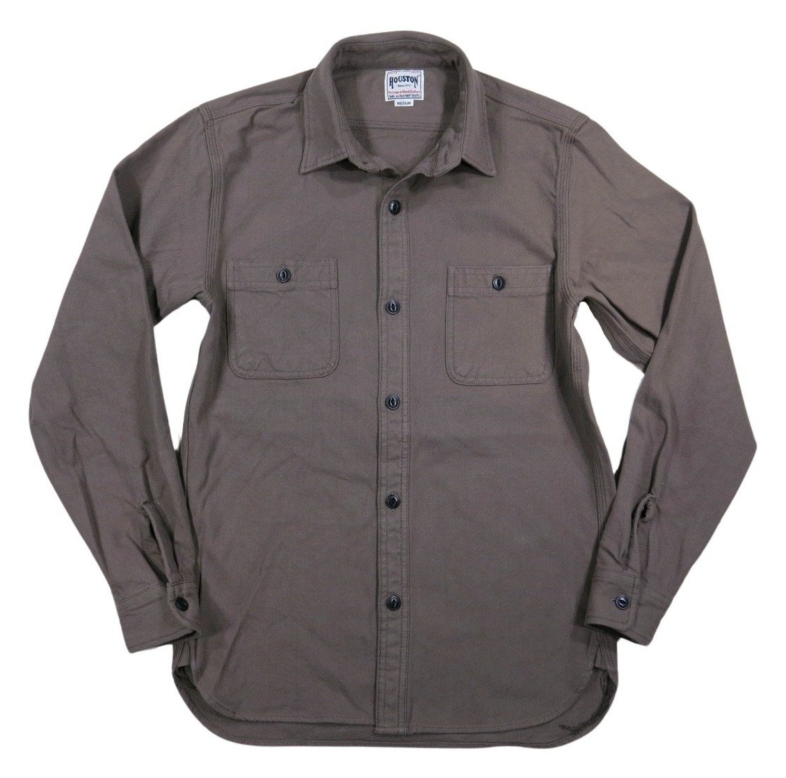 HOUSTON（ヒューストン） マチ付 長袖 無地 ビエラ ヘビーネルシャツ