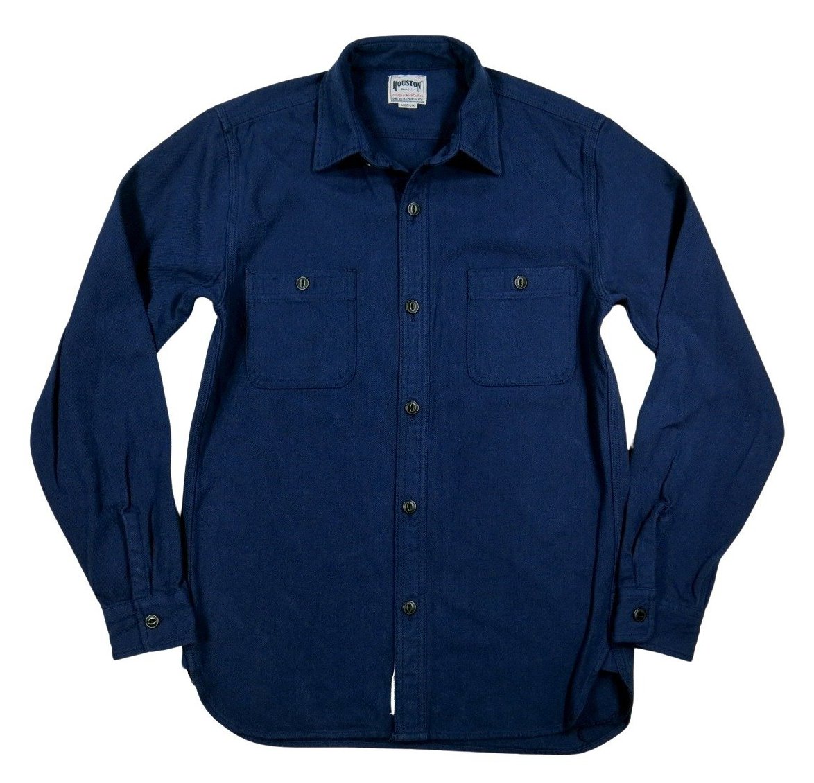 HOUSTON（ヒューストン） マチ付 長袖 無地 ビエラ ヘビーネルシャツ