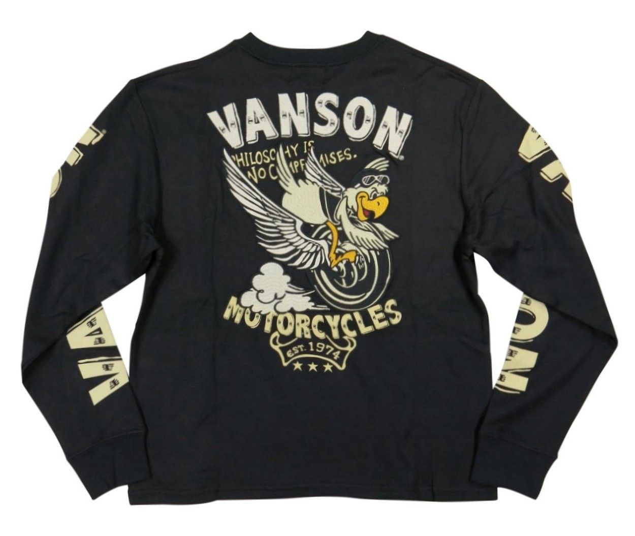 VANSON バンソン フライングホイール ロゴ刺繍 ロンT NVLT-922