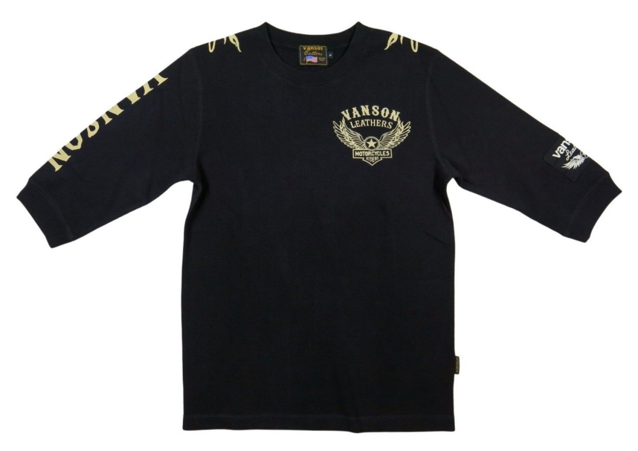 VANSON フライングスタープリント 六分袖 サーマル Tシャツ NVLT-2109 バンソン