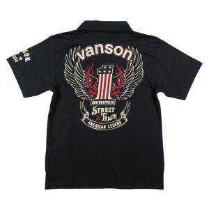 VANSON バンソン NO.1 フライング エンブレム刺繍 半袖 ポロシャツ NVPS-2208