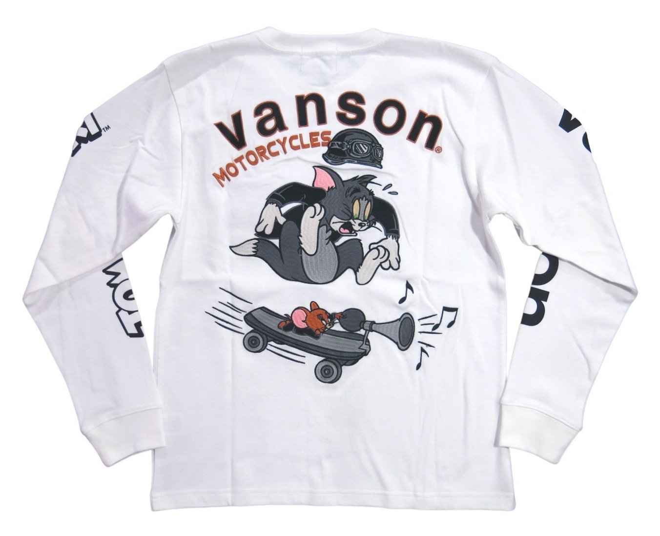 VANSON バンソン　トムとジェリー　コラボ　長袖　ロンT 刺繍 楽天市場】VANSON/バンソン トムとジェリー コラボ 長袖Tシャツ