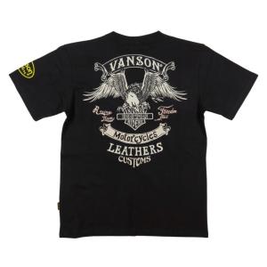 VANSON バンソン アメリカンイーグル刺繍 半袖 Tシャツ NVST-2321