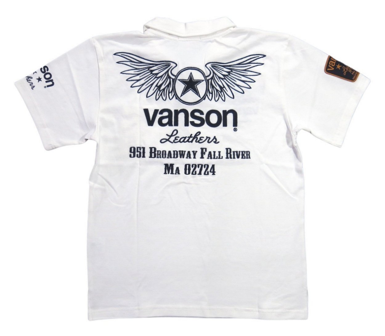 VANSON バンソン フライング スター刺繍 半袖 ポロシャツ NVPS-2201