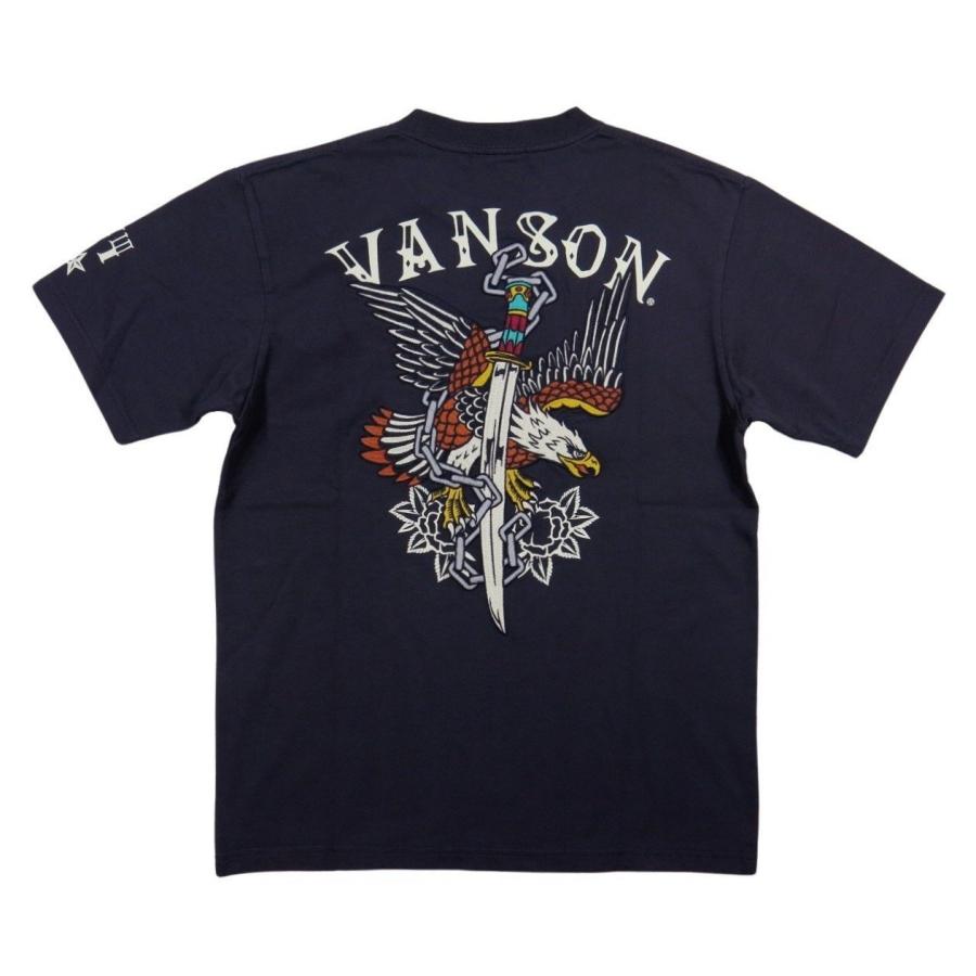 VANSON バンソン アメリカンイーグル 刺繍 半袖 Tシャツ NVST-2404｜jtwoshop｜02