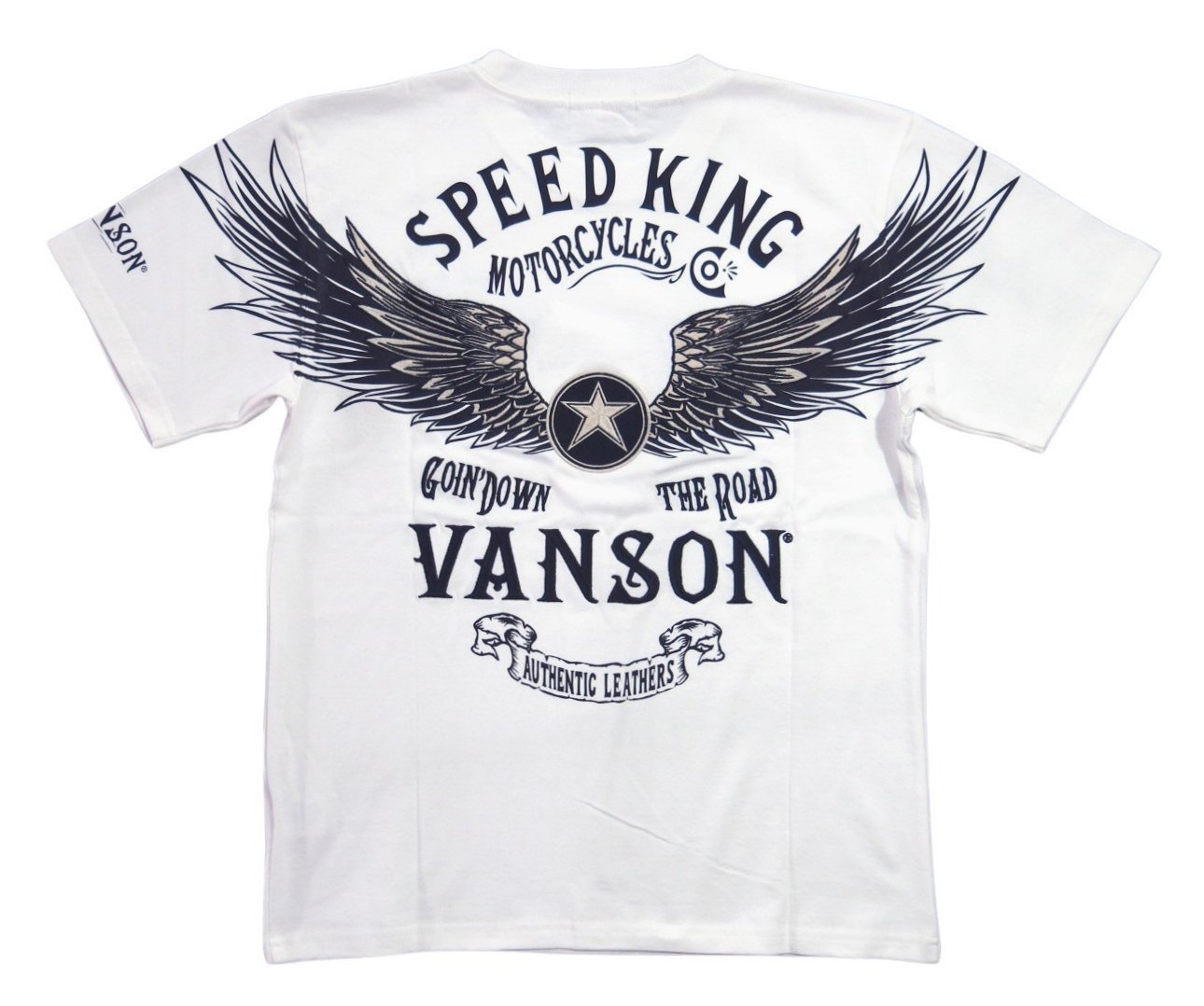 VANSON フライングスター刺繍 半袖 Tシャツ NVST-2419 バンソン