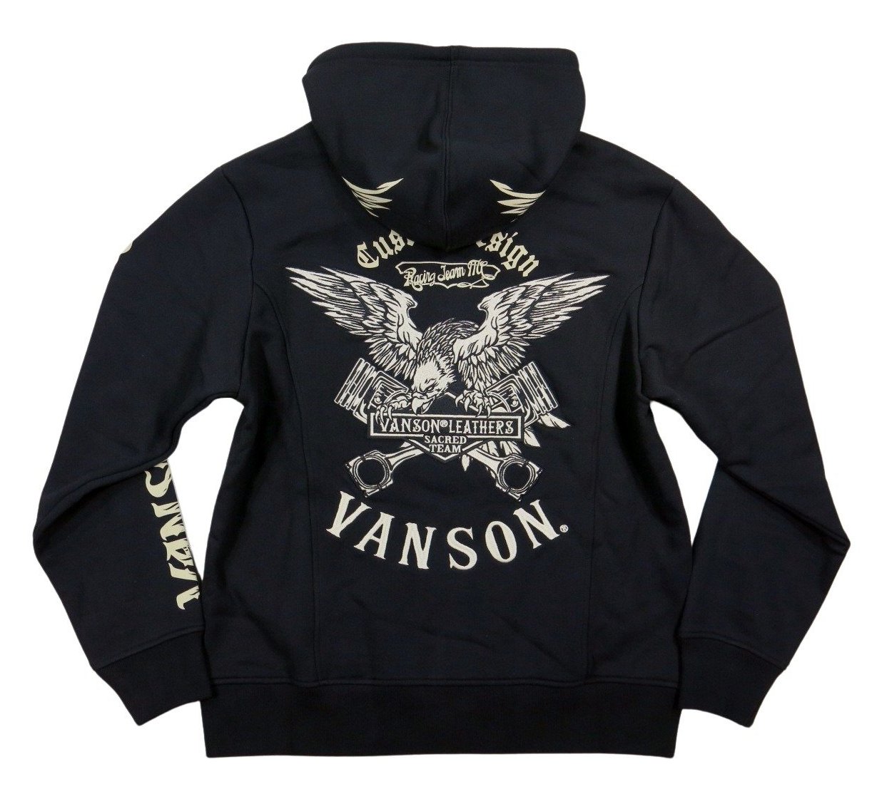 VANSON バンソン アメリカンイーグル ピストン刺繍 ジップパーカー NVSZ-2408_1