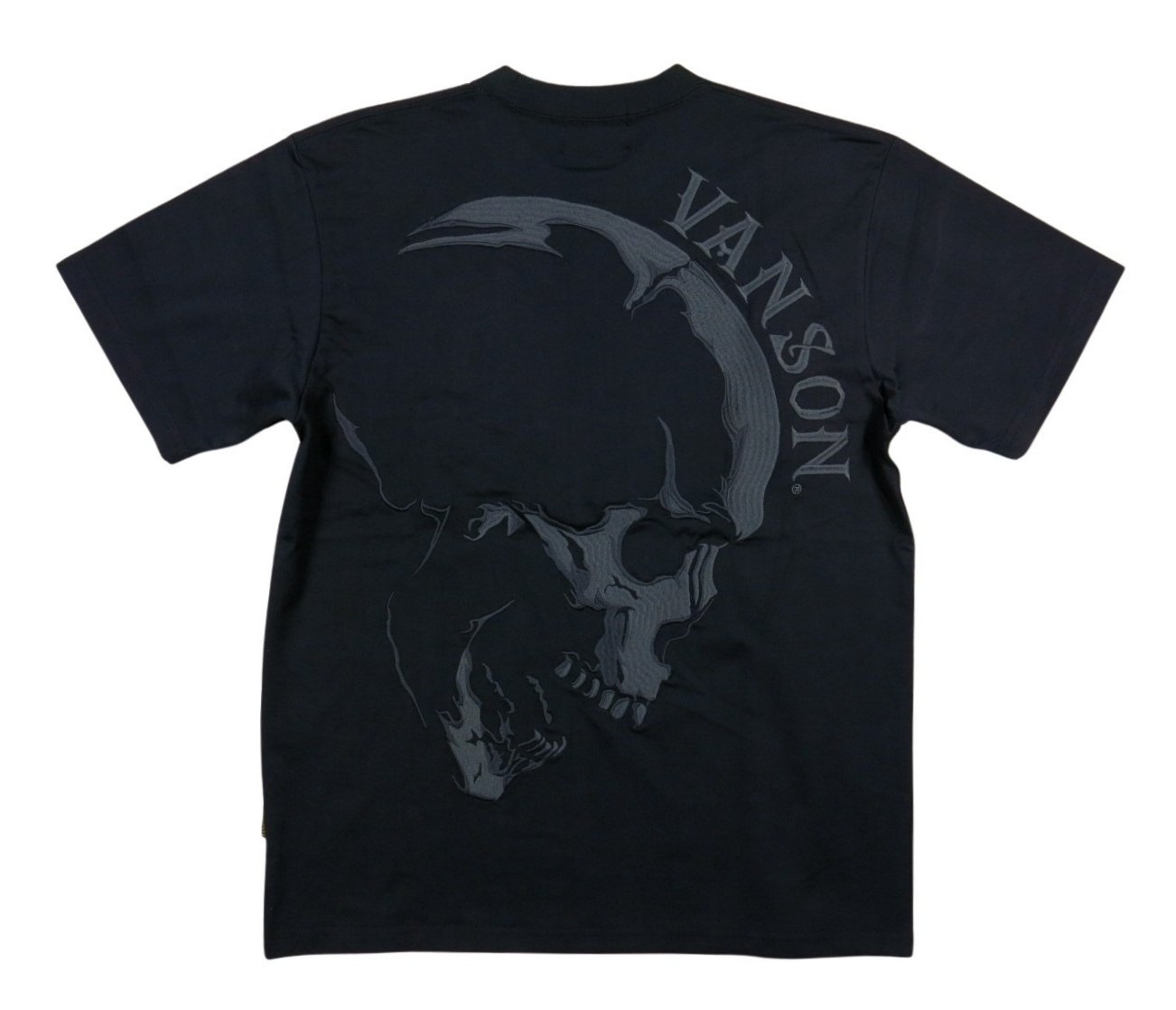 VANSON（バンソン） スカル クロスボーン刺繍 半袖 Tシャツ NVST-2506