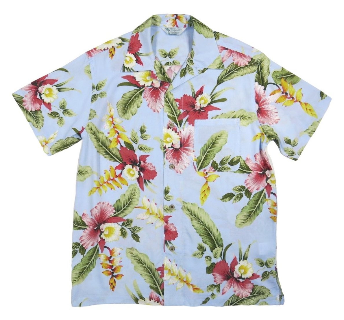 ハイビスカス 花柄 半袖 レーヨン100% アロハシャツ メンズ : JTWO