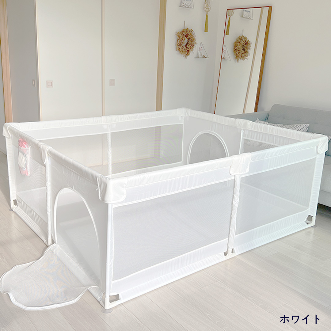 値下げ【ベテラン保育士監修】 popomi ベビーサークル メッシュ ベビーフェンス 洗える 組立簡単 吸盤付き ホワイト 160×200cm Amazon.co.jp: 【ベテラン保育士監修】 popomi ベビーサークル