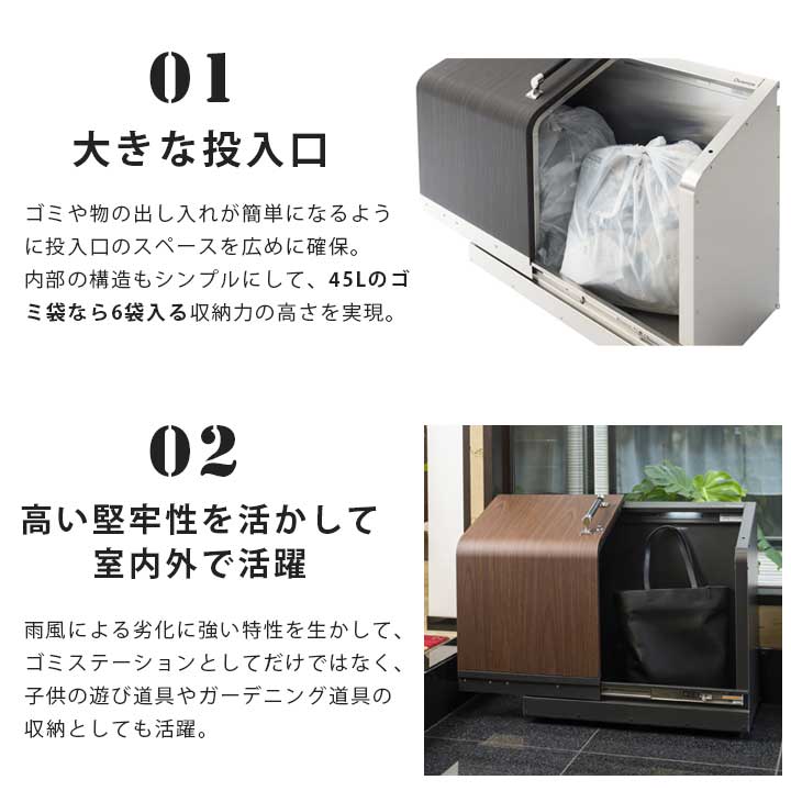 家庭用 ゴミ収納庫 「ゴミステーション ホームスライド04 プレミアム