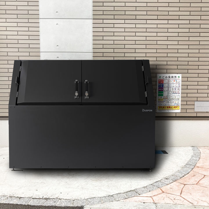 中型][ゴミ集積庫]「ゴミステーション DS04 1580L 黒ZAM W1900