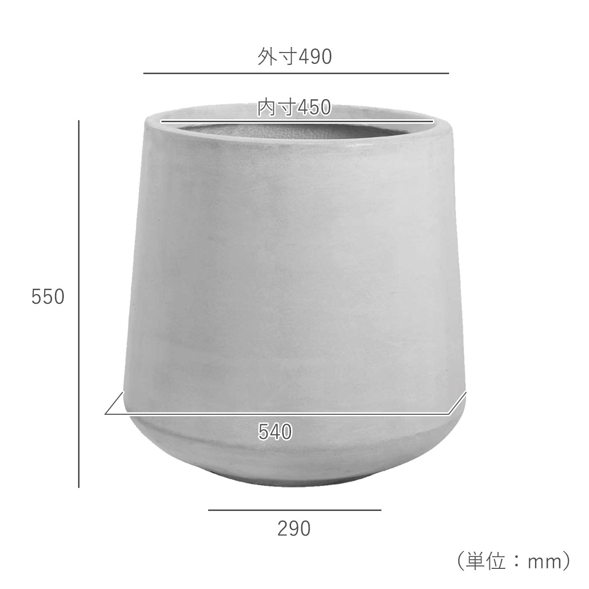 大型 16号鉢対応 鉢カバー 「 クレイポット（CLAYPOT） ドロップ