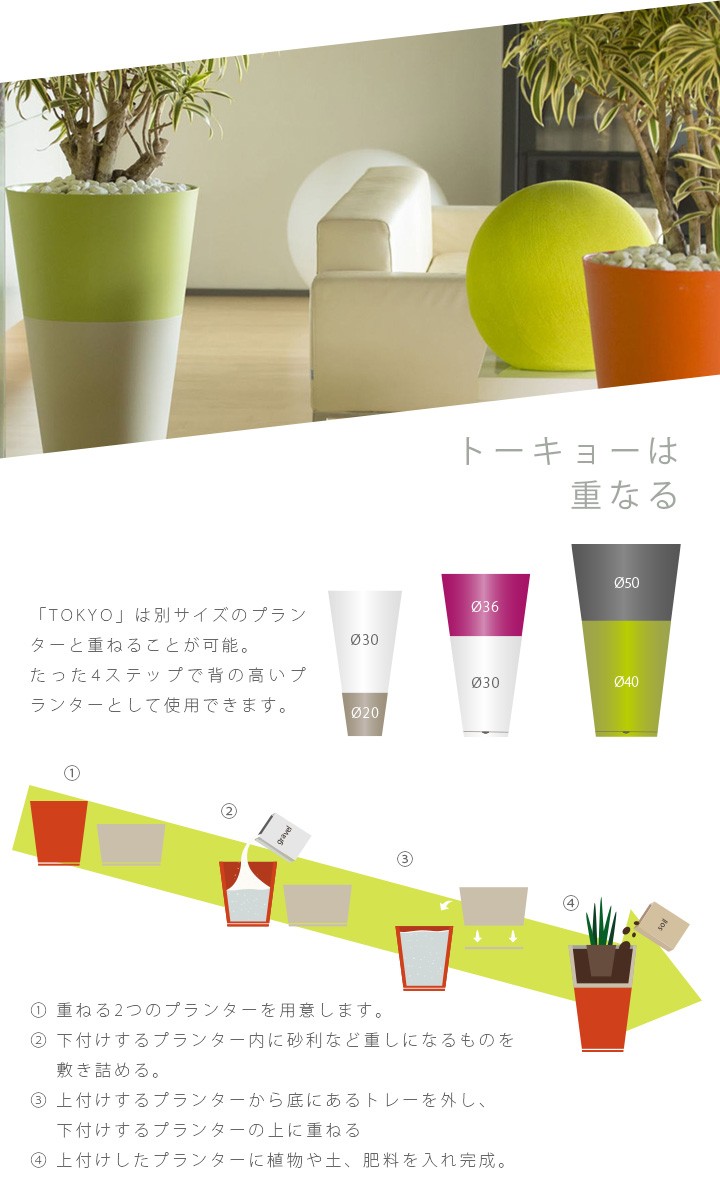 鉢 プランター 大型 おしゃれ インテリア プラスチック「Grosfillex