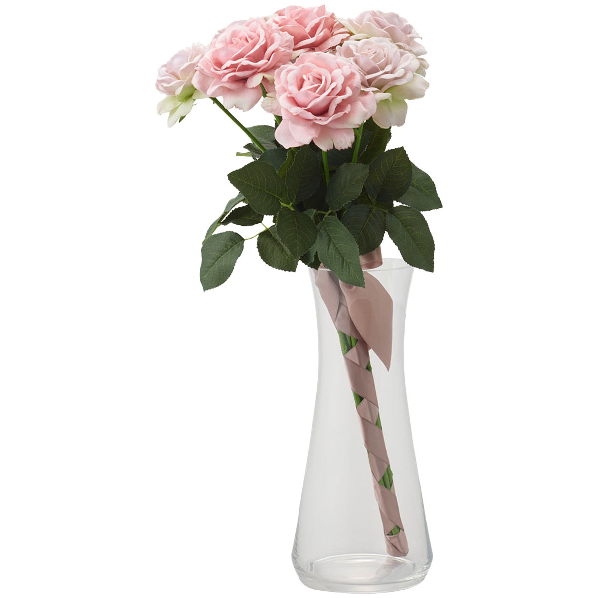 造花 花瓶 プレゼント 「 w/g Blooms フラワー×ベースセット Pink Rose