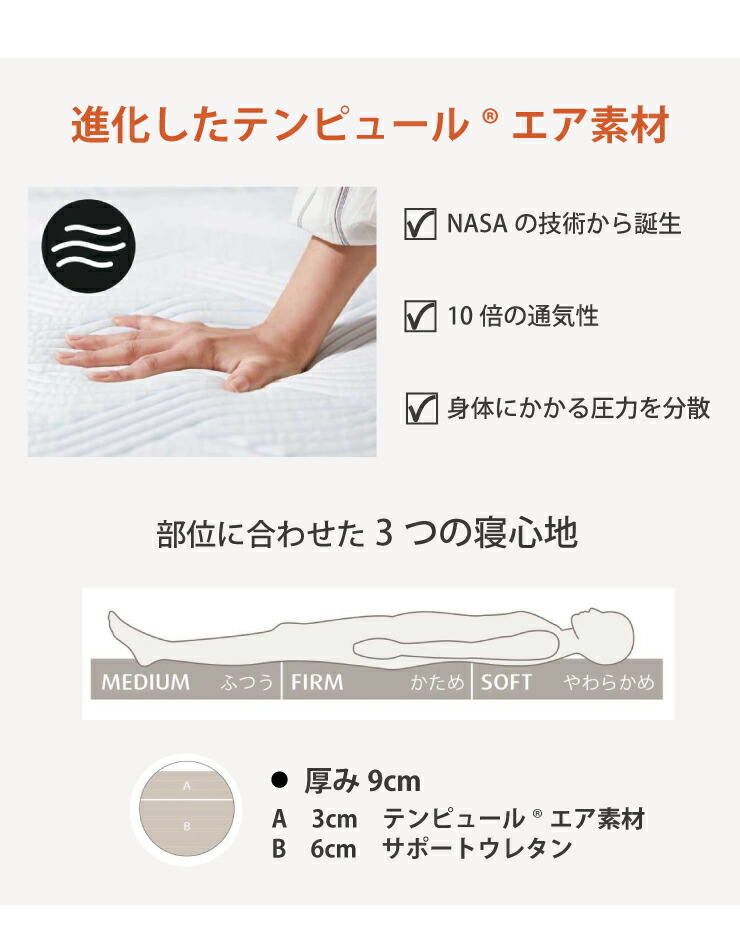 TEMPUR(R) プロ エア フトン