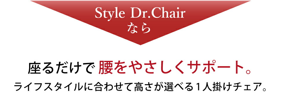 Style Dr.CHAIRなら座るだけで腰をやさしくサポート